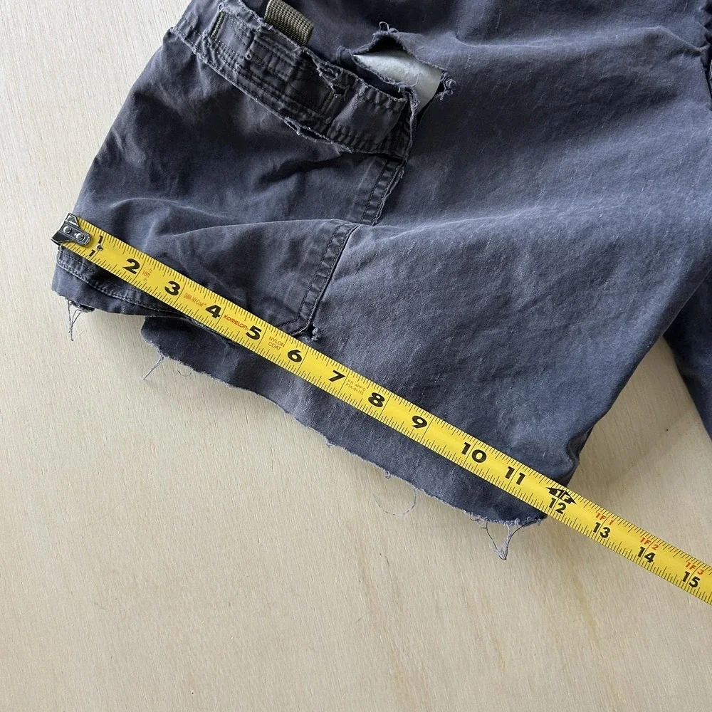 Vintage Y2K American Eagle Cargo Shorts Mens 33 Blue‎ Canvas Distressed
